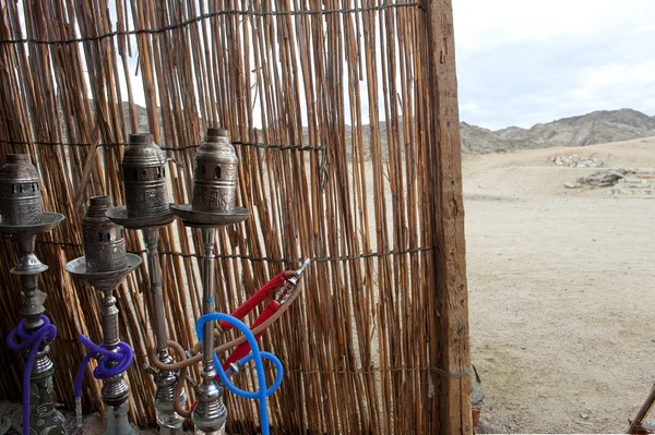 The interior of thatch house of settlement of Bedouin tribe — Stock Photo, Image