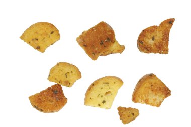 lezzetli ekmek kruton closeup