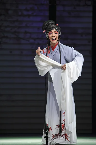 Pretty chinese traditional opera actress with theatrical costume — Stock Photo, Image