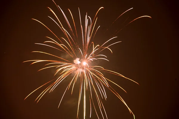 Fogos de artifício festivos brilhantemente coloridos — Fotografia de Stock