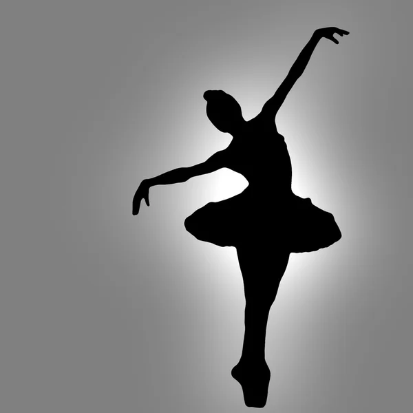 Silhueta de bailarina bonita — Fotografia de Stock
