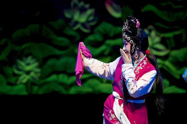 Ganska kinesiska traditionell opera skådespelare med teatraliska kostym — Stockfoto