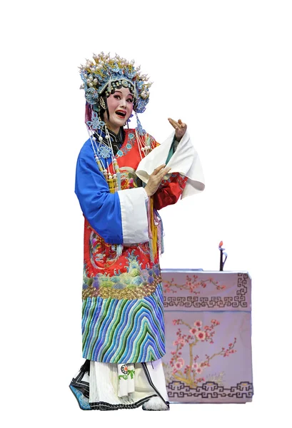 Pretty chinese traditional opera actress with theatrical costume — Stock Photo, Image