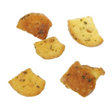 lezzetli ekmek kruton closeup