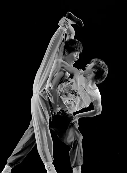 Modern duo dancers — Stock Photo, Image