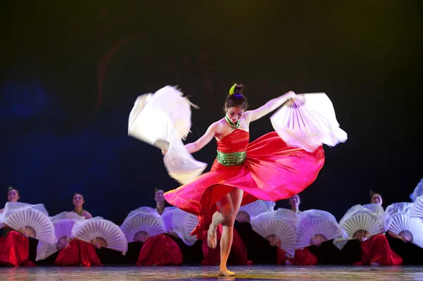 Pretty chinese national dancers — Stock Photo, Image