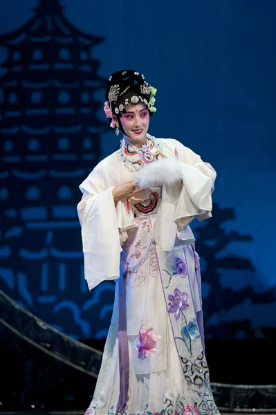 Pretty chinese traditional opera actress with theatrical costume — Stock Photo, Image