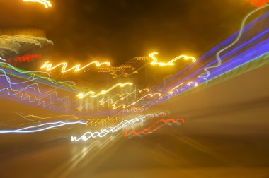 yoğun şehir trafik gece soyut renkli ufuk ışık