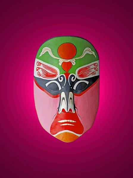 Mask of chinese opera with red isolated background — Stock Photo, Image