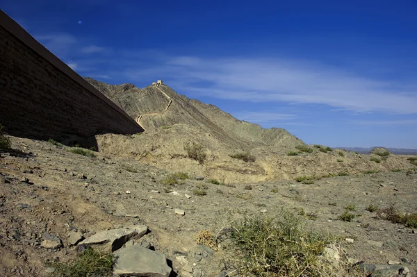 A Grande Muralha no Deserto de Gobi — Fotografia de Stock