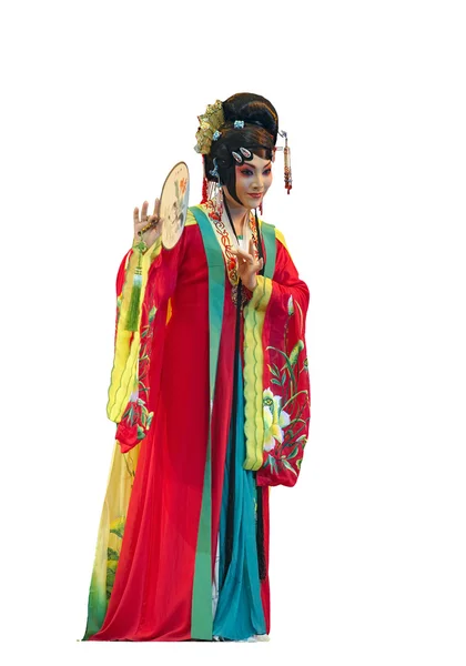 Pretty chinese traditional opera actress with theatrical costume — Stock Photo, Image