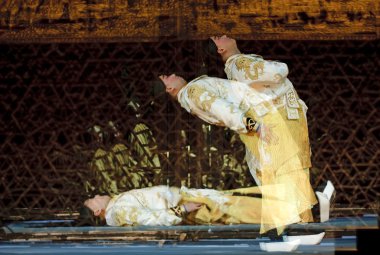 Çince Geleneksel opera aktör tiyatro kostüm 