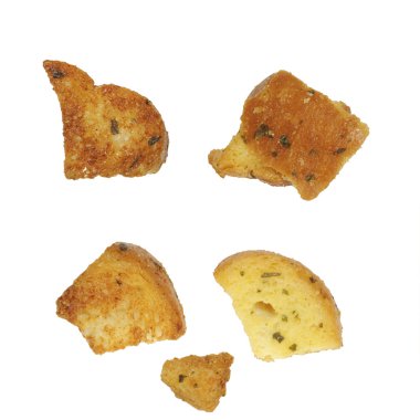 lezzetli ekmek kruton closeup