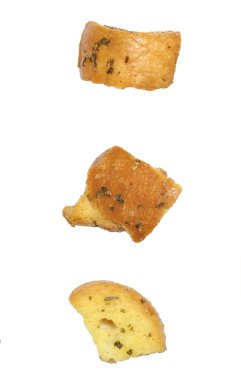 lezzetli ekmek kruton closeup