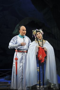 Çince Geleneksel opera aktör tiyatro kostüm 