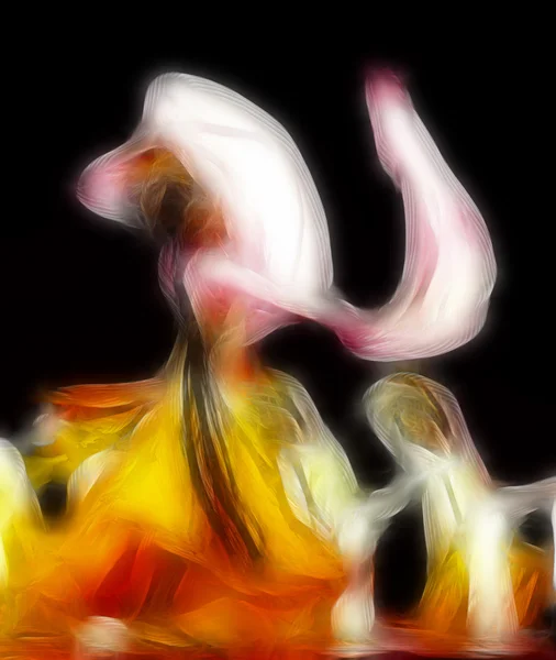 Abstraktes künstlerisches Bild einer modernen Tänzerin — Stockfoto