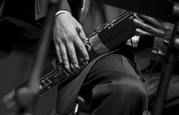 Bassoonista em concerto — Fotografia de Stock