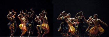 Indian bharatanatyam folk dance clipart