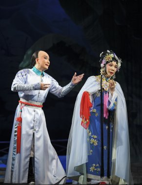 Çince Geleneksel opera aktör tiyatro kostüm 