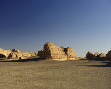 Unique yadan earth surface in the Gobi Desert in Dunhuang,China clipart