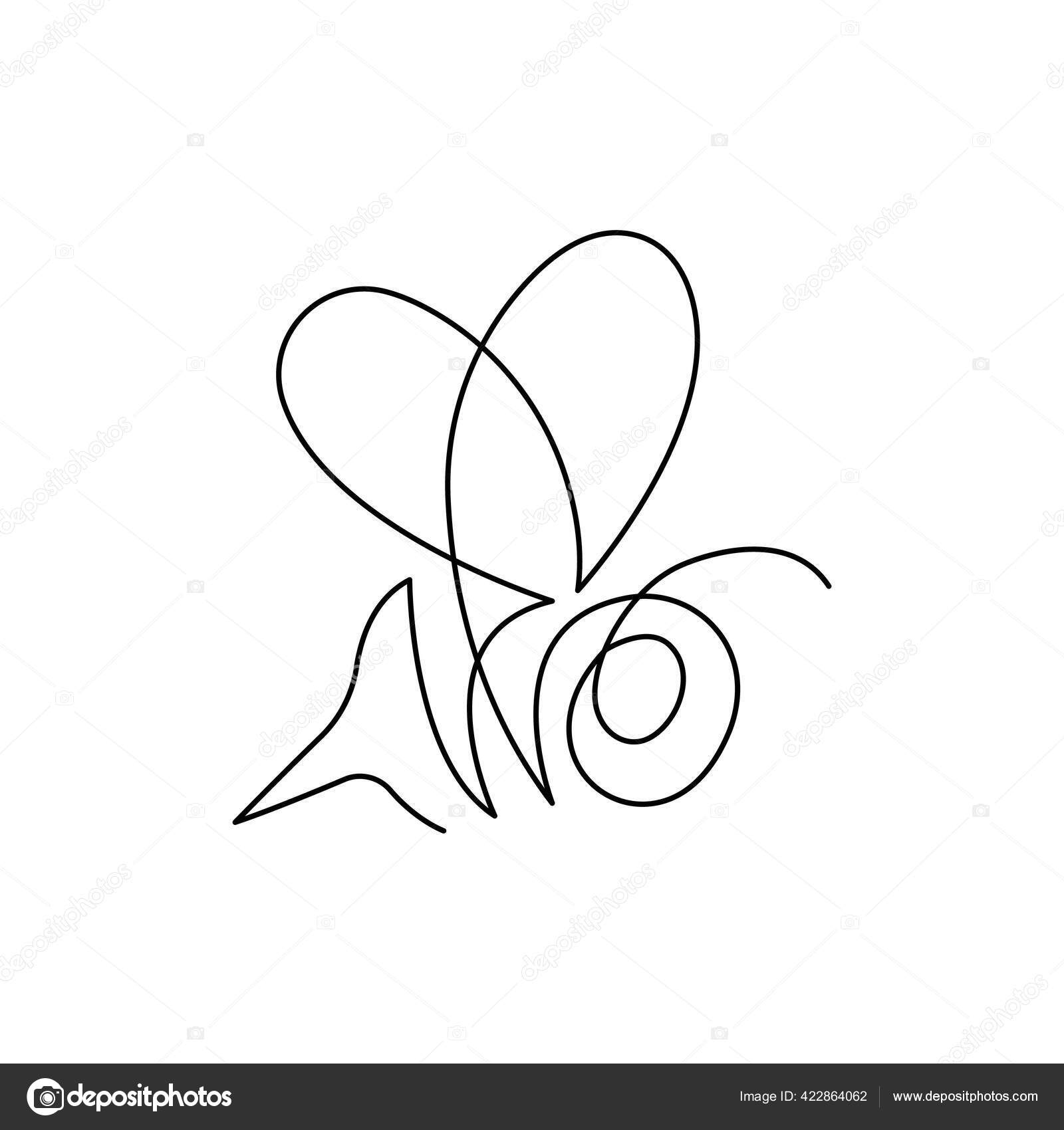 Abeja Una Línea Estilo Del Minimalismo Diseño Adecuado Para Decoración  Vector de stock #422864062 de ©lilikorotkih.mail.ru, image size:1600x1700