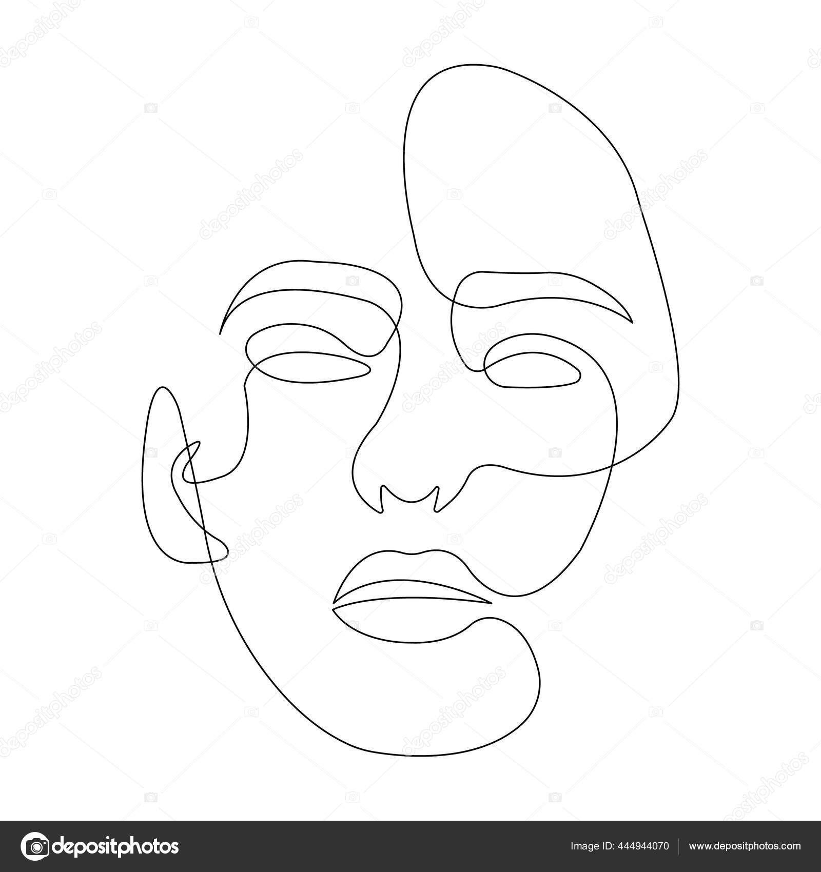 Face Girl Peaceful Look Drawn One Line Concept Calmness Tenderness Stock  Vector Image by © #444944070