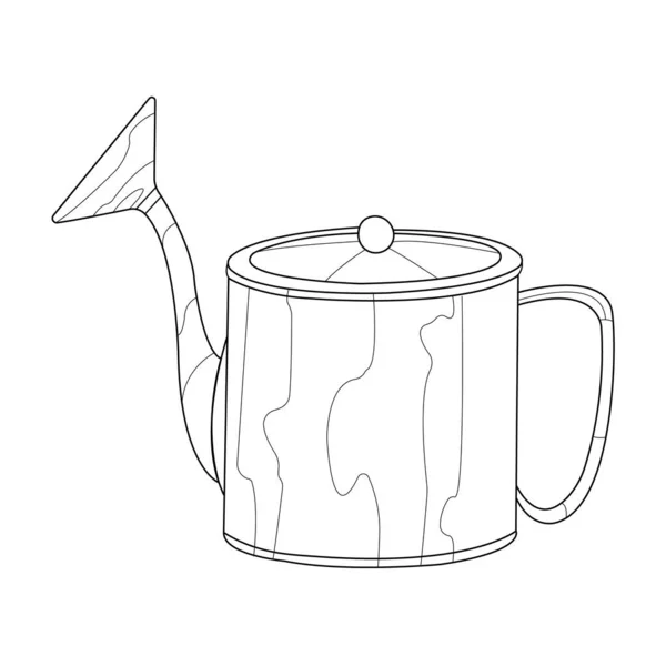 Sketch Watering Can Irrigation Land Doodle Flat Style Design Suitable — Stockový vektor