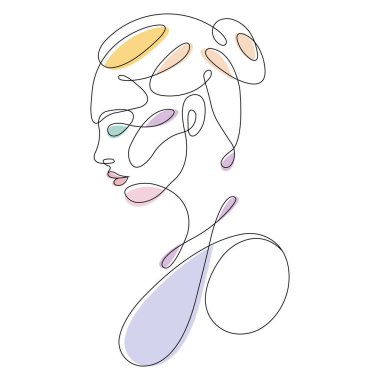 Kısmi renkli lekeleri olan güzel bir kız. Dekor için tasarım, resimler, dövmeler, baskılar, posterler, kartpostallar, sergiler, moda gösterileri, göz alıcı afişler. İzole vektör