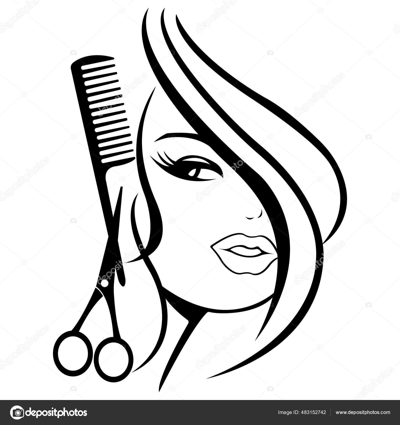 Print For Barbershop Hairdresser Beauty Salon Skull With Scissors