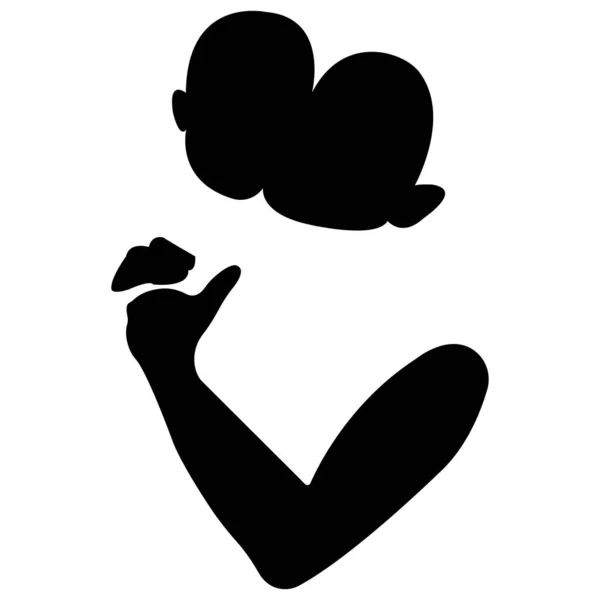 母抱擁の赤ちゃんの黒いシルエット 繁殖の概念 家族計画ロゴデザイン クリニック 入れ墨 ポスター バナー 分離ベクトル図 — ストックベクタ