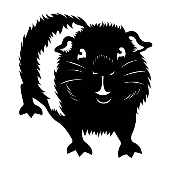 Silueta Conejillo Indias Negro Estilo Plano Diseño Adecuado Para Logotipo — Vector de stock