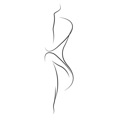 The girl poses with her hand on her face. Modern Art. The drawing design is suitable for icons, decor, exhibitions, tattoos, drawing studio logo, albums, prints, banner. Isolated vector illustrations