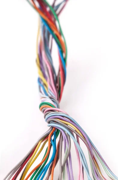 Cable Eléctrico Multicolor Aislado Sobre Fondo Blanco — Foto de Stock