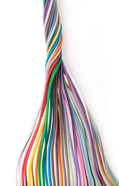 Cable Eléctrico Multicolor Aislado Sobre Fondo Blanco — Foto de Stock