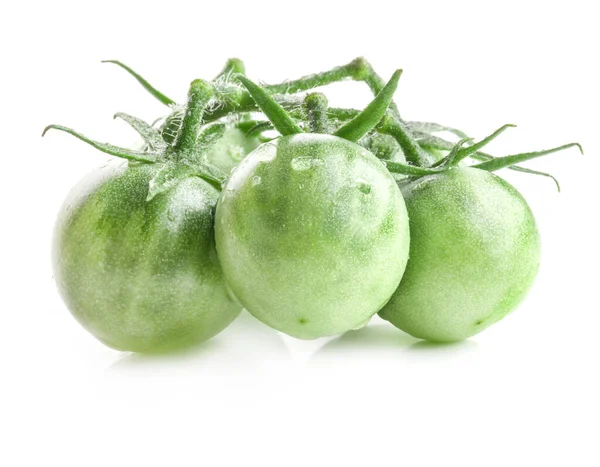 Tomates Vertes Isolées Sur Fond Blanc — Photo