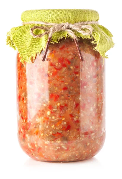 Pindjur - aubergine, tomaten en paprika - plantaardige hutspot — Stockfoto
