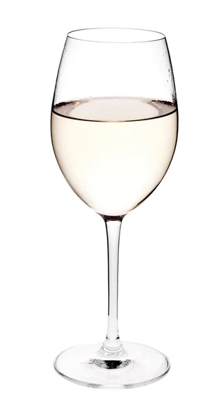 Wineglass with white wine isolated on white background — Stock Photo, Image