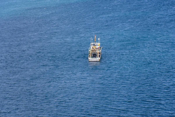 Navio Pesquisa Navegando Vista Aérea Oceano — Fotografia de Stock