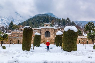 Kış mevsiminde Pari Mahal 'in güzel manzarası, Srinagar, kaşmir, Hindistan
