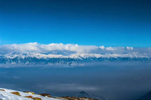 Sneeuw Bedekt Himalaya Bergtoppen Pir Panjal Bergketen Uitzicht Vanaf Gulmarg — Stockfoto