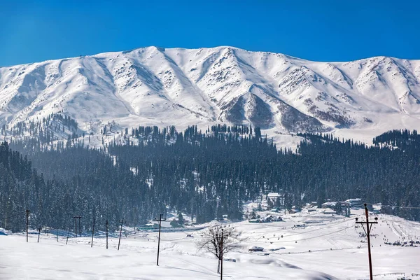 Зимний Сезон Gulmarg Город Горная Станция Популярный Туристический Лыжный Курорт — стоковое фото