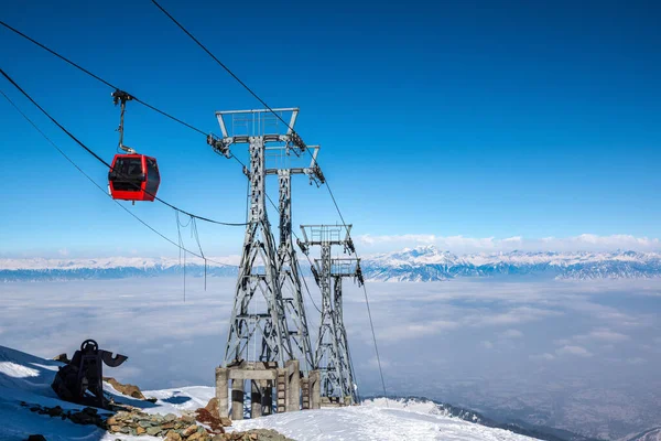 Gulmarg Kaşmir Hindistan Kış Sezonunda Gandola Teleferiği — Stok fotoğraf