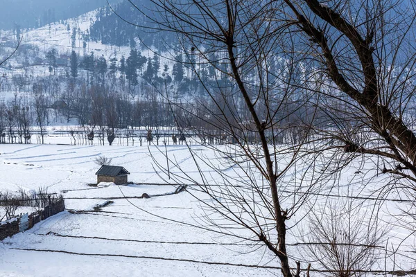 Pueblos Ríos Llenos Nieve Camino Srinagar Sonmarg Gulmarg —  Fotos de Stock