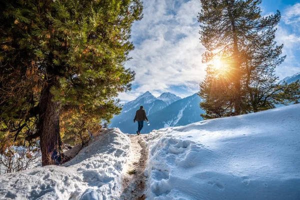 Winter Scene Aru Valley Pahalgam Kashmir India — Stock Photo, Image