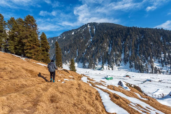 Cena Inverno Aru Valley Perto Pahalgam Caxemira Índia — Fotografia de Stock