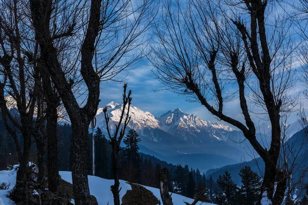 Зимняя Сцена Долине Ару Вблизи Пахалгама Кашмир Индия — стоковое фото
