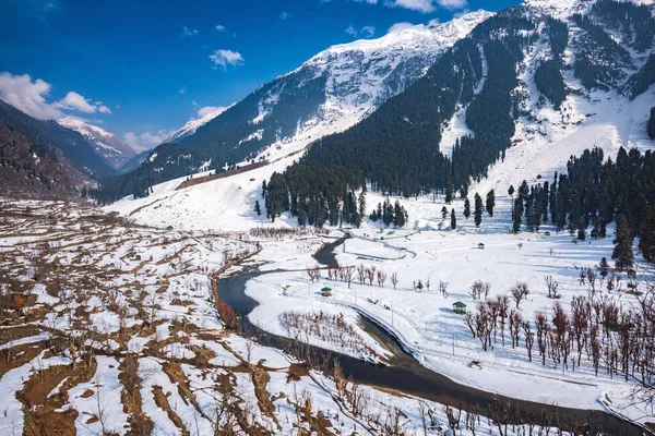 Vista Vale Betab Temporada Inverno Perto Pahalgam Caxemira Índia — Fotografia de Stock