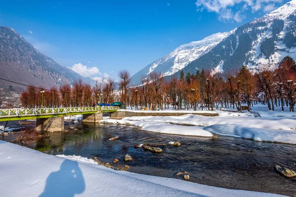 Vista Vale Betab Temporada Inverno Perto Pahalgam Caxemira Índia — Fotografia de Stock