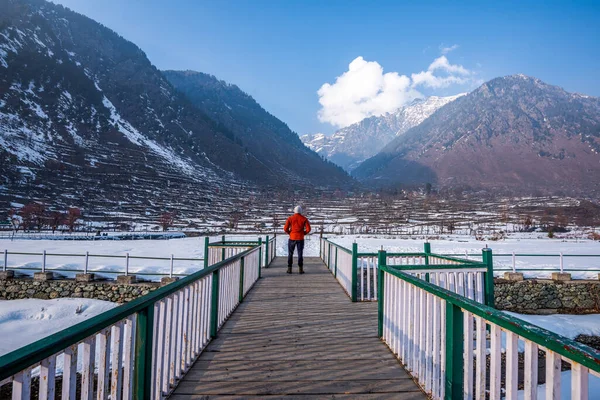 Udsigt Betab Valley Vintersæsonen Nær Pahalgam Kashmir Indien Royaltyfrie stock-billeder