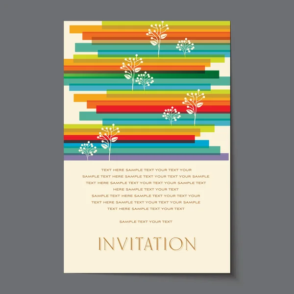 Vintage tree invitation card — Stock Vector